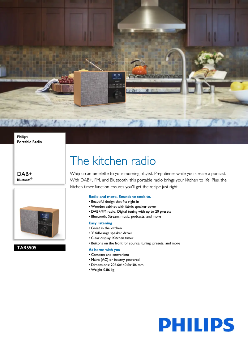 Página 1 del manual Ficha técnica Philips TAR5505