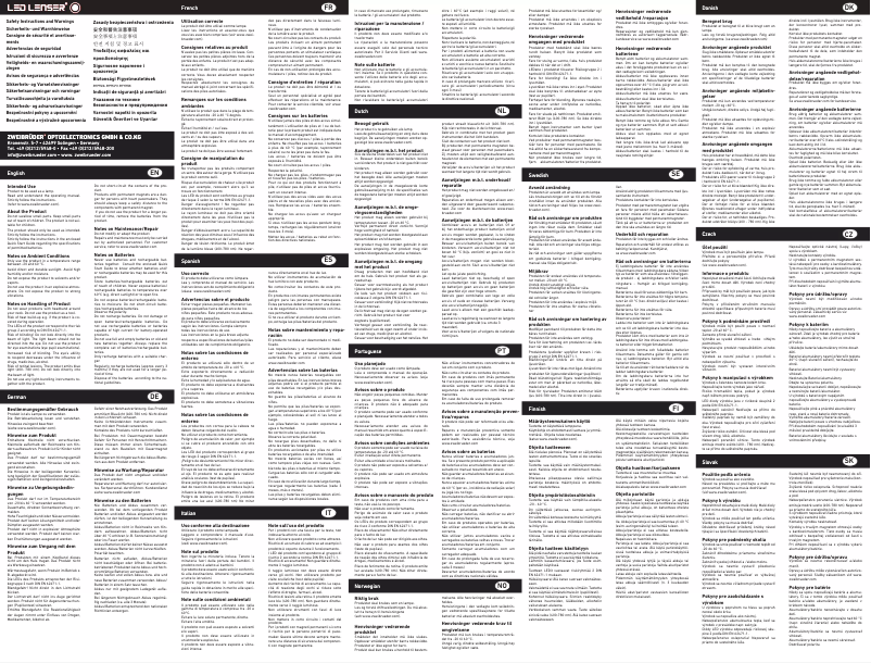 Page 1 of the manual User Manual Zweibrüder LED Lenser P7.2