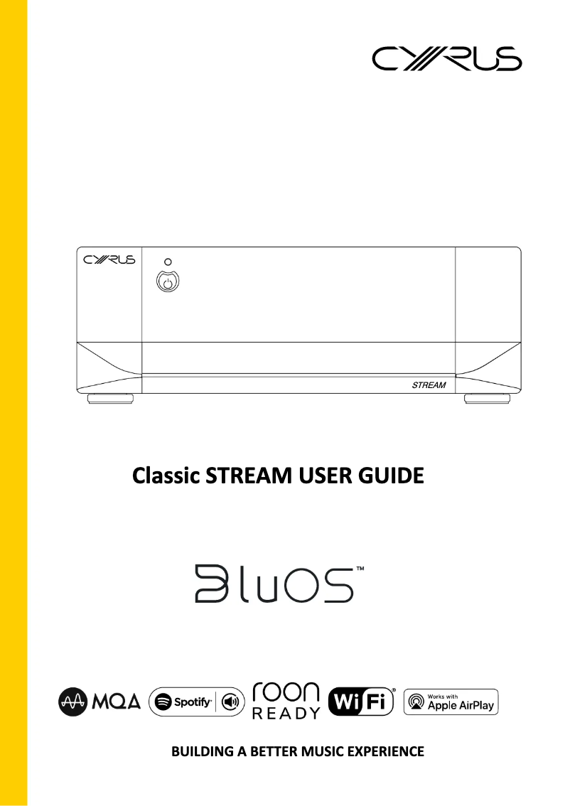 Página 1 del manual Manual de usuario Cyrus Classic STREAM