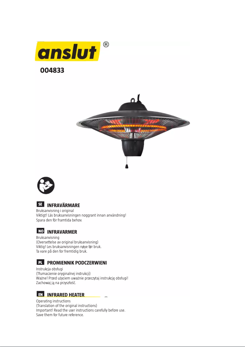 Page n°1 - Manuel utilisateur Anslut 004-833