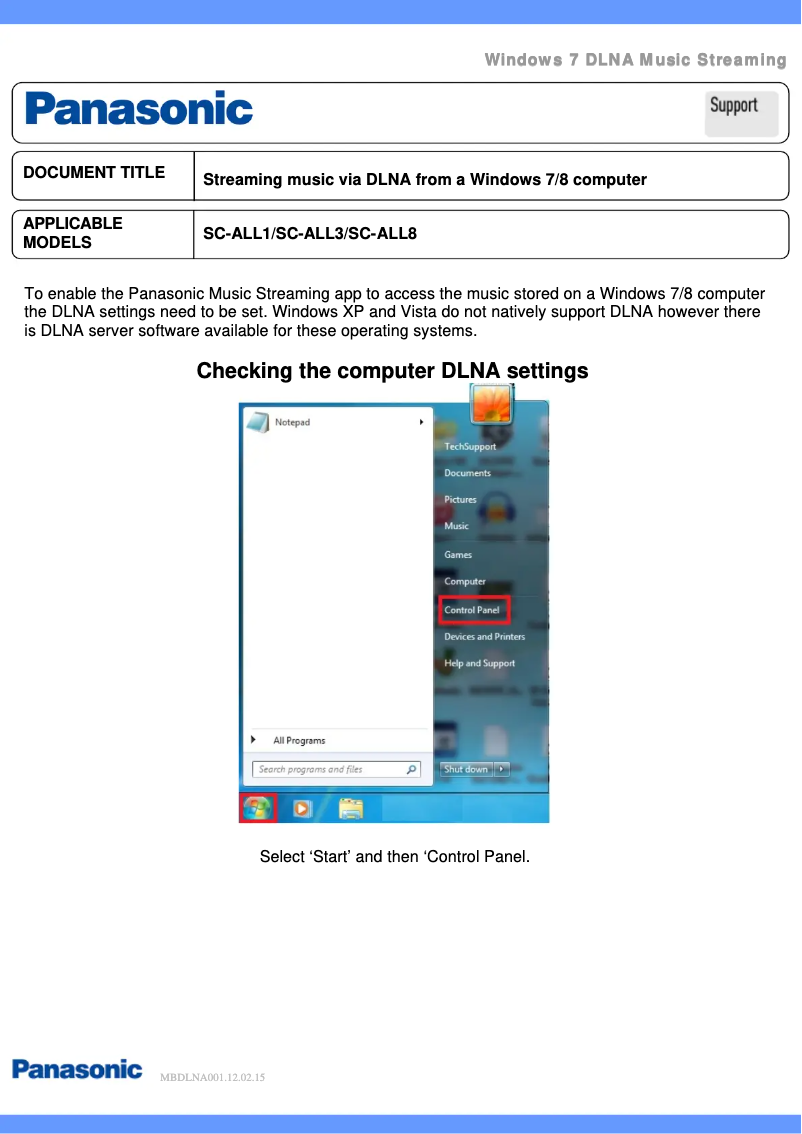 Page 1 de la notice FAQ Panasonic SH-ALL1C