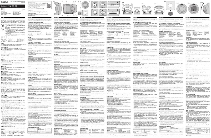 Image de la première page du manuel de l'appareil 24mm F1.4 DG DN