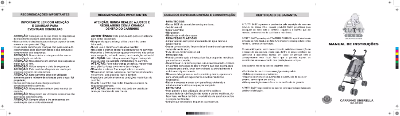 Page 1 de la notice Manuel utilisateur Tutti Baby Umbrella