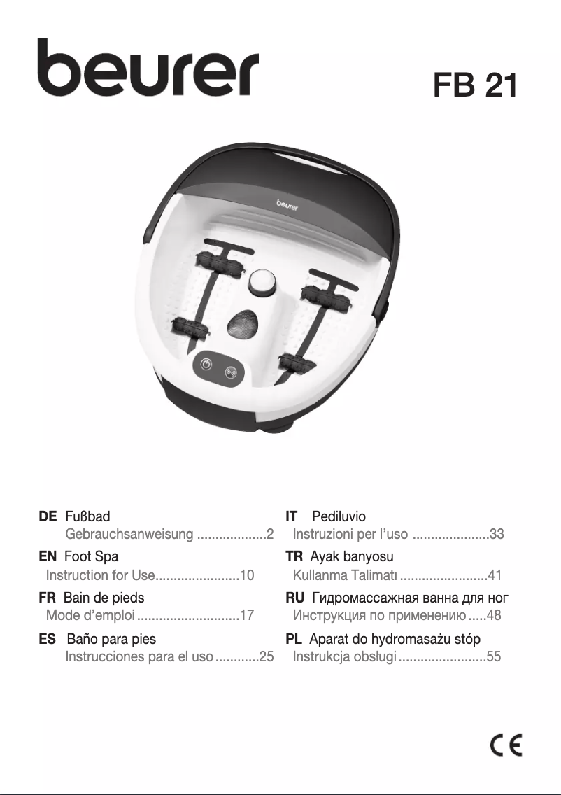 Page 1 de la notice Manuel utilisateur Beurer FB 21