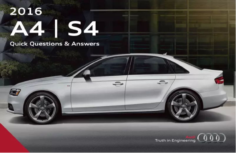 Page 1 de la notice Manuel utilisateur Audi A4 (2016)