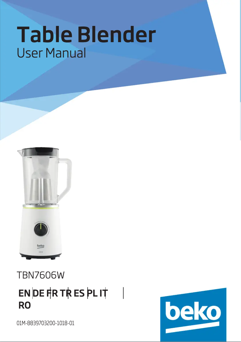 Page n°1 - Manuel utilisateur Beko TBN7606W