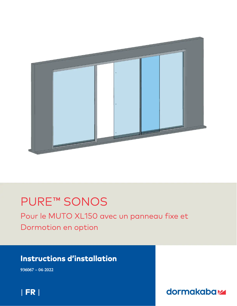 Page 1 de la notice Manuel utilisateur Dormakaba PURE Sonos
