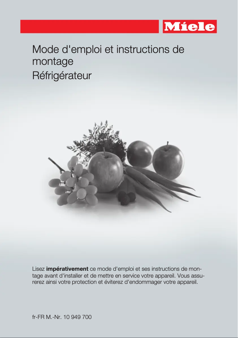 Page n°1 - Manuel utilisateur Miele K 35673 ID