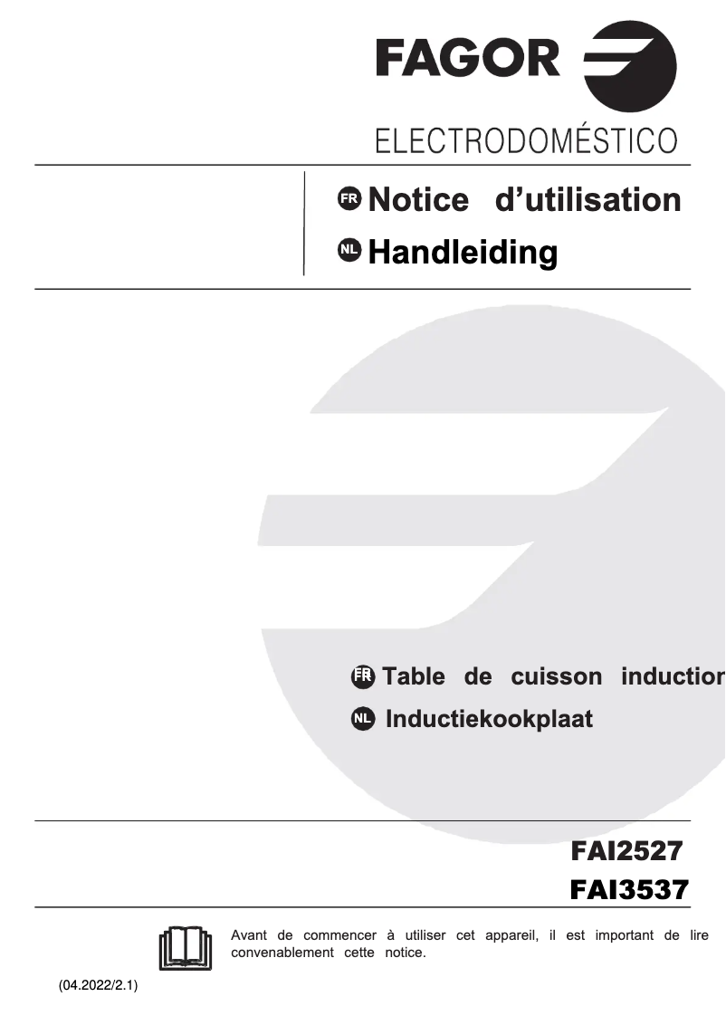 Page 1 de la notice Manuel utilisateur Fagor FAI3537