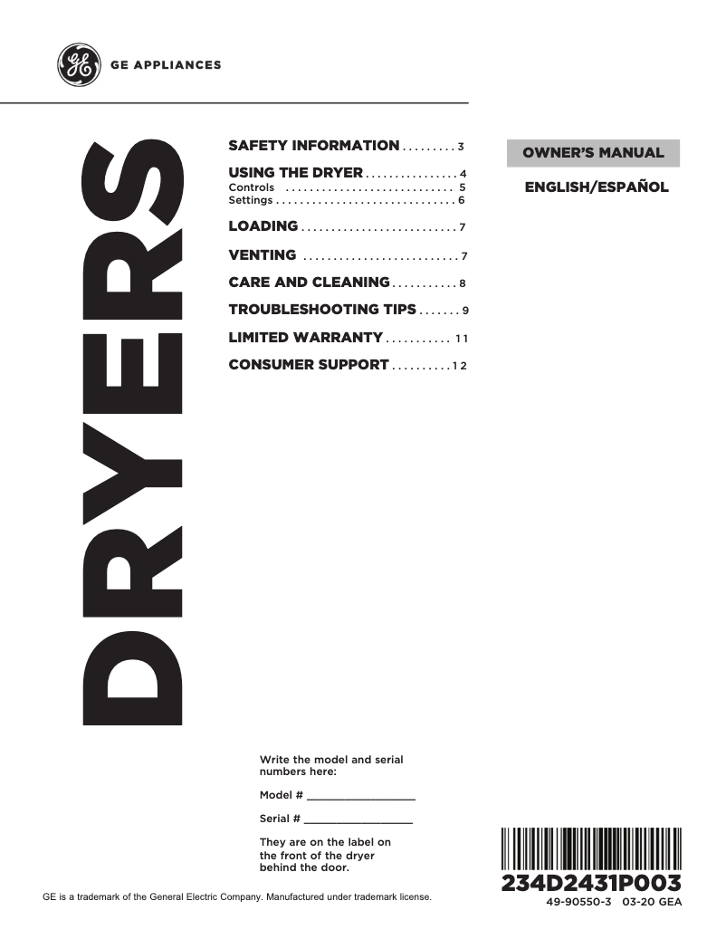 Page 1 de la notice Manuel d'utilisation et d'entretien Hotpoint HTX21EASKWW