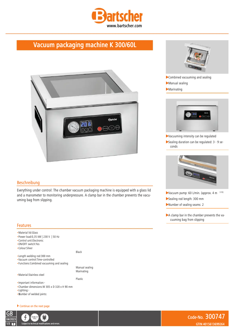 Image de la première page du manuel de l'appareil 300747