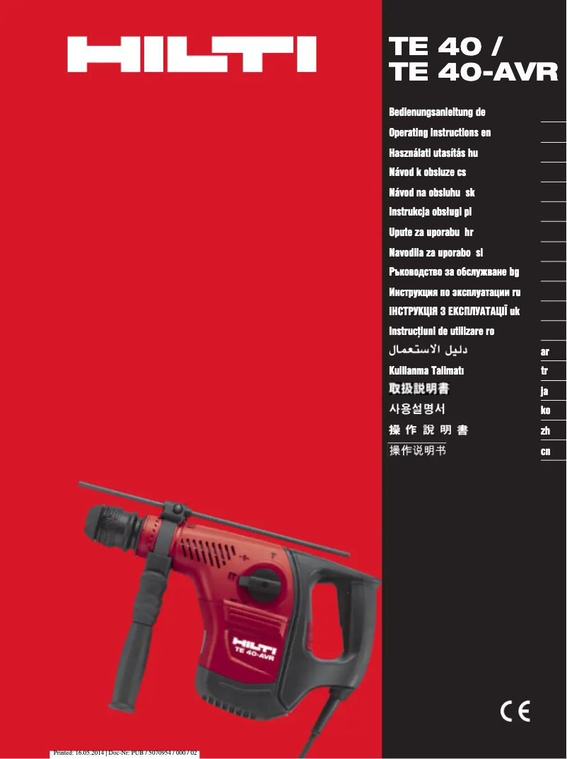 Page n°1 - Manuel utilisateur Hilti TE 40-AVR