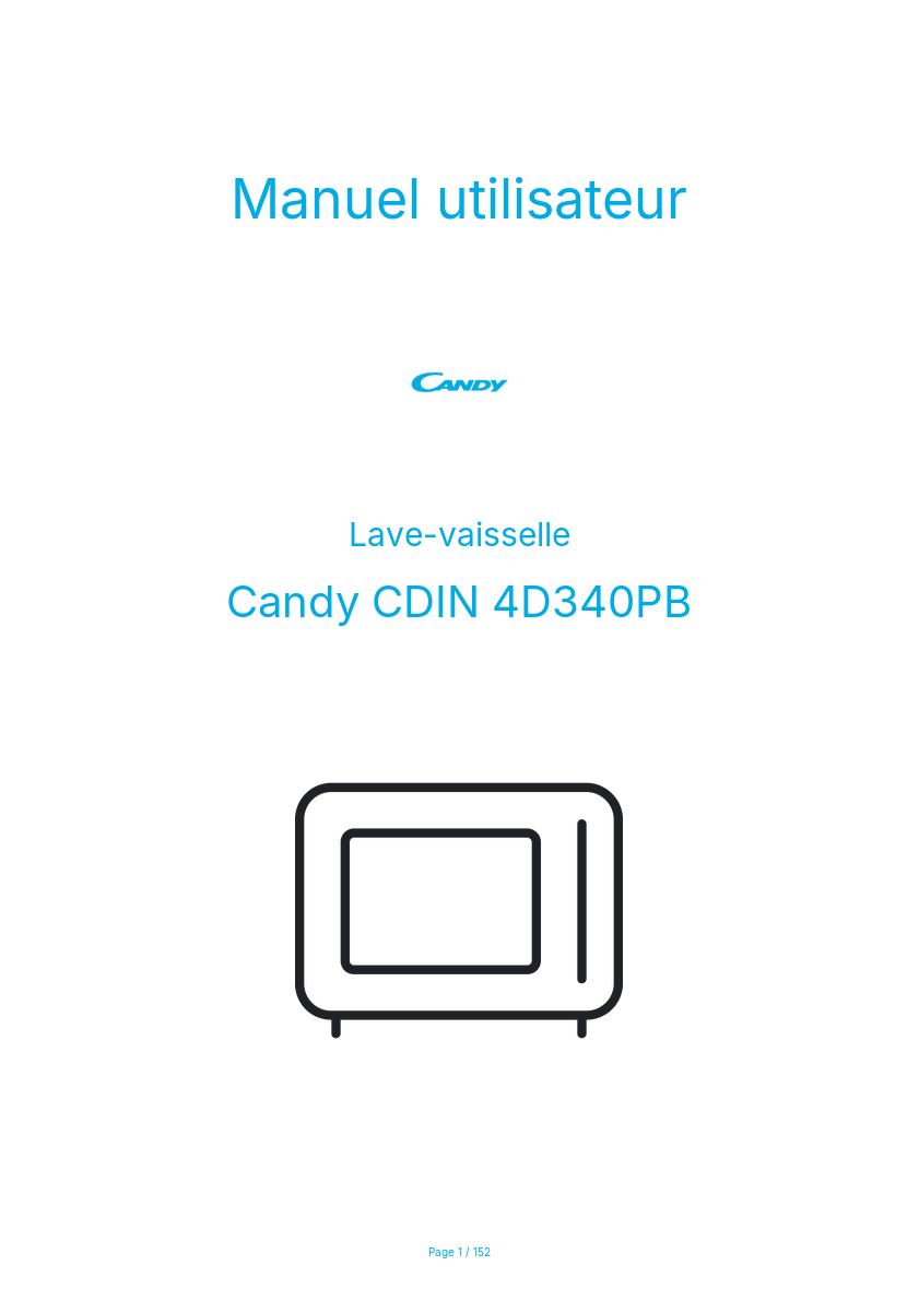 Image de la première page du manuel de l'appareil CDIN 4D340PB