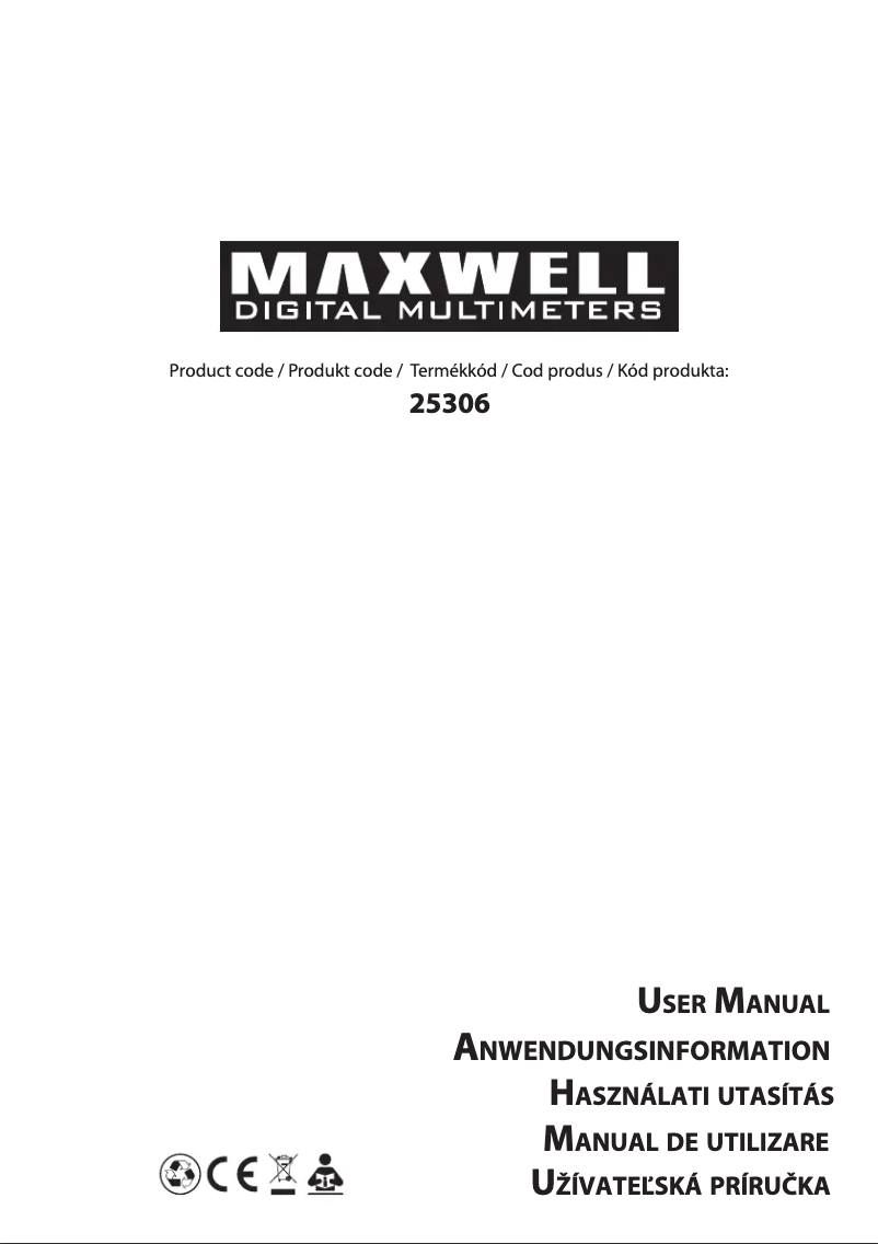 Page n°1 - Manuel utilisateur Maxwell MX-25306