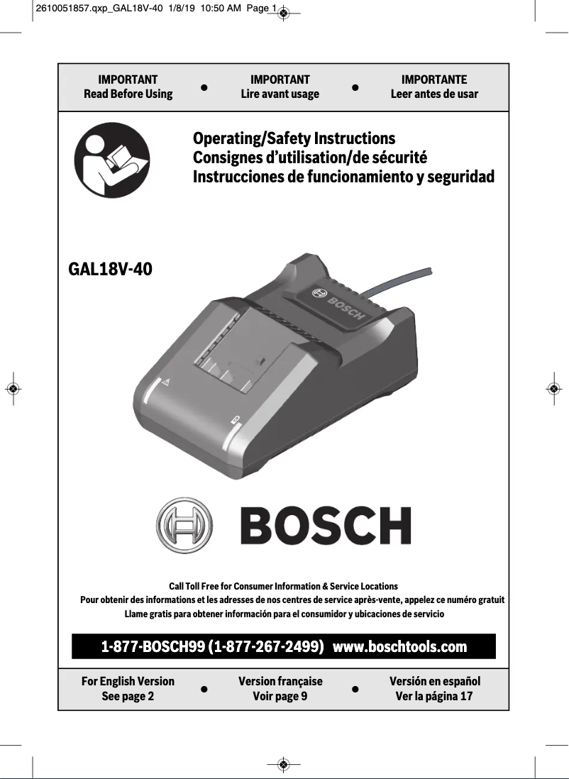 Page n°1 - Manuel utilisateur Bosch GXS18V-15N15