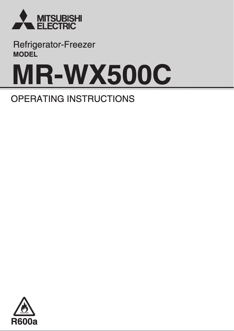 Page 1 de la notice Manuel utilisateur Mitsubishi MR-WX500C