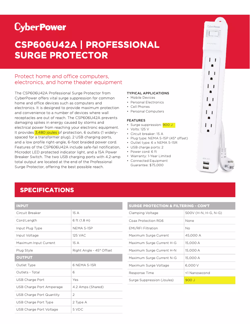 Image de la première page du manuel de l'appareil CSP606U42A