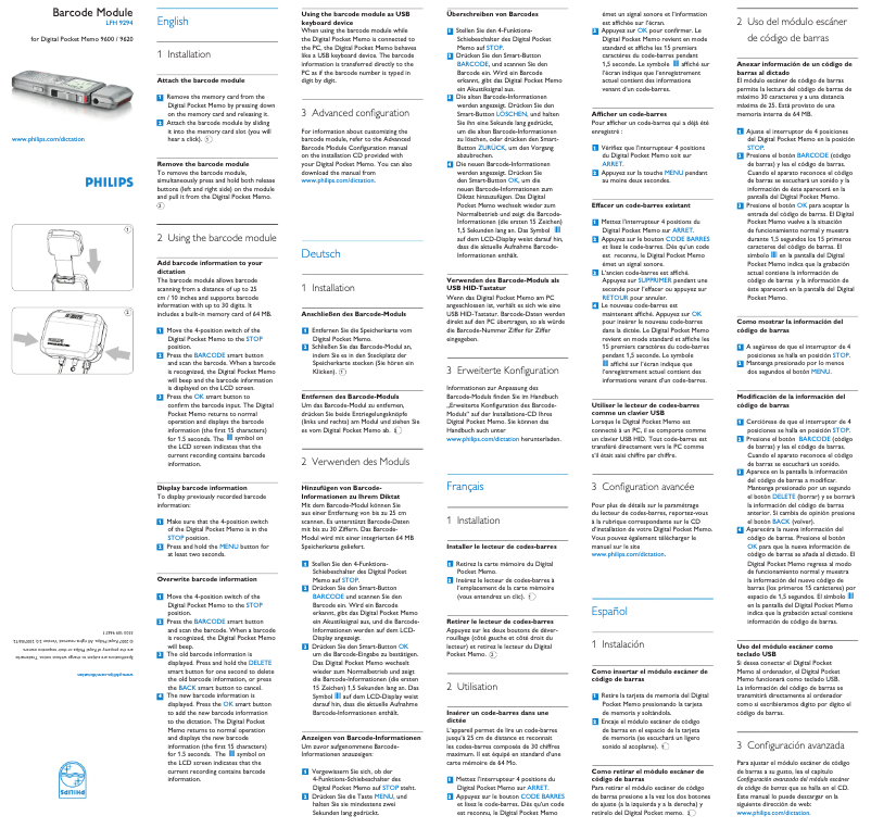 Page n°1 - Manuel utilisateur Philips LFH 9294