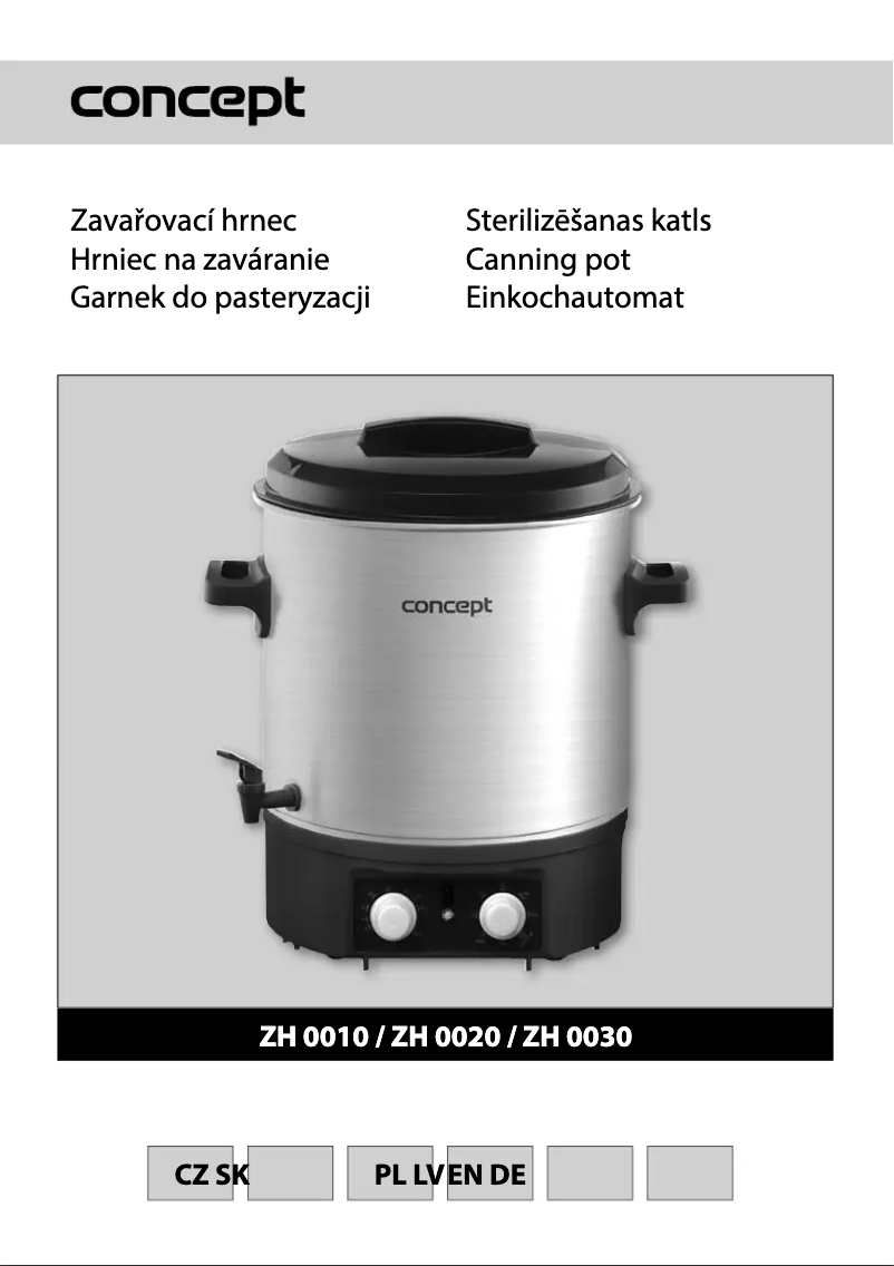 Page 1 de la notice Manuel utilisateur Concept ZH0020