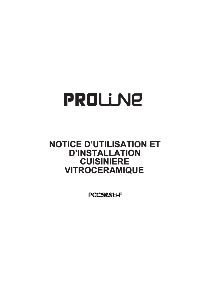 Page 1 de la notice Manuel utilisateur Proline PCC 56WH-F
