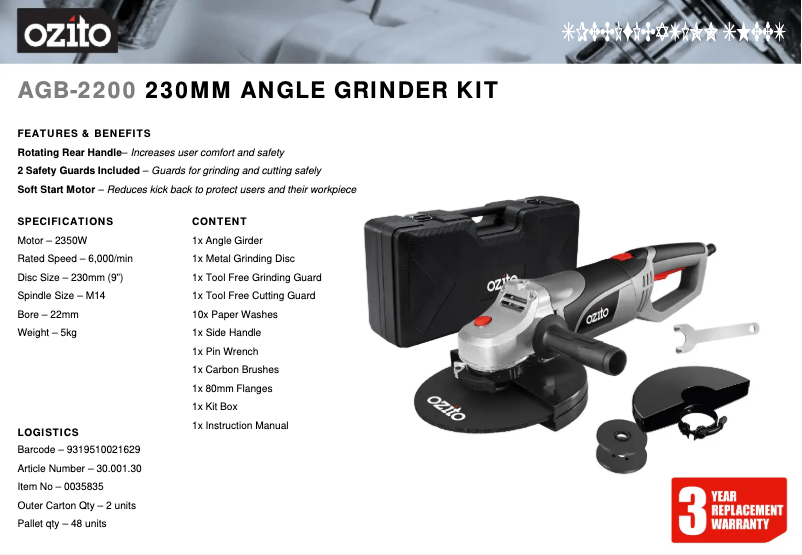 Image de la première page du manuel de l'appareil AGB-2200