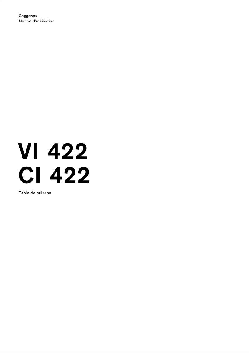 Image de la première page du manuel de l'appareil CI422101