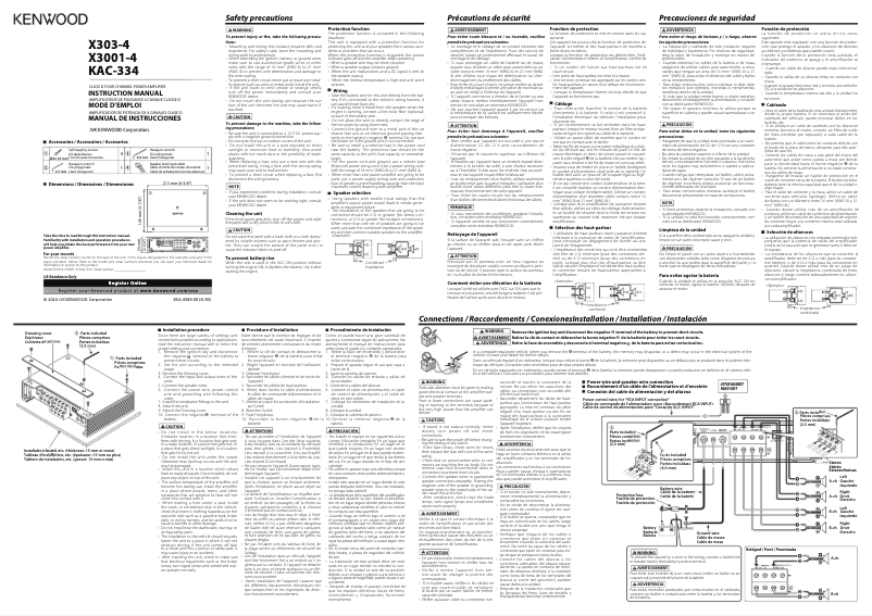 Image de la première page du manuel de l'appareil X3001-4