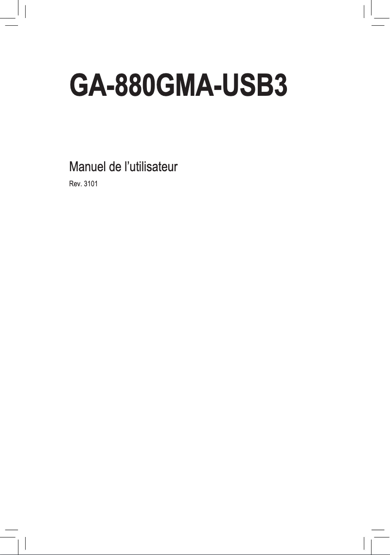Page n°1 - Manuel utilisateur Gigabyte GA-880GMA-USB3