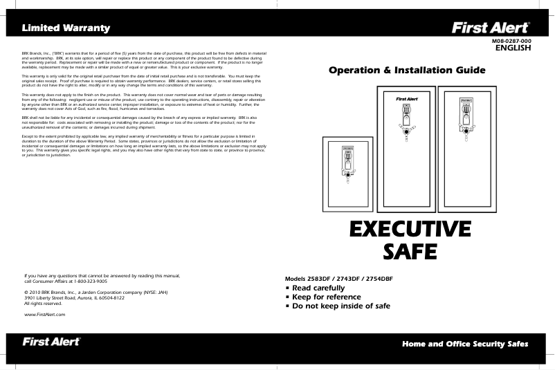 Imagen de la primera página del manual del dispositivo 2754DBF