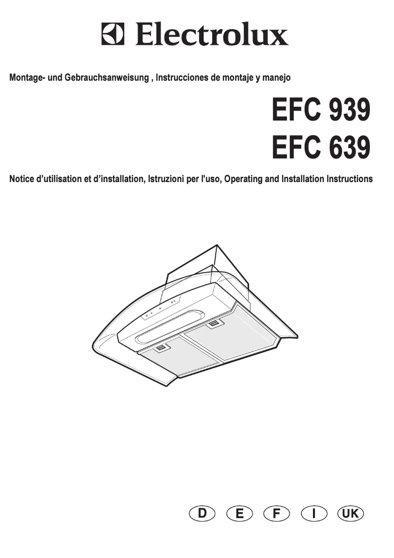 Page n°1 - Manuel utilisateur Electrolux EFC639X