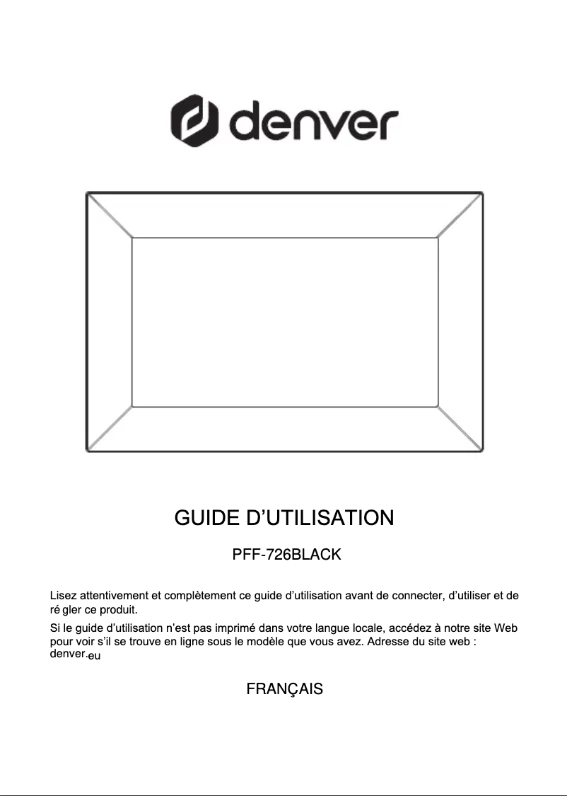 Page 1 de la notice Manuel utilisateur Denver PFF-726
