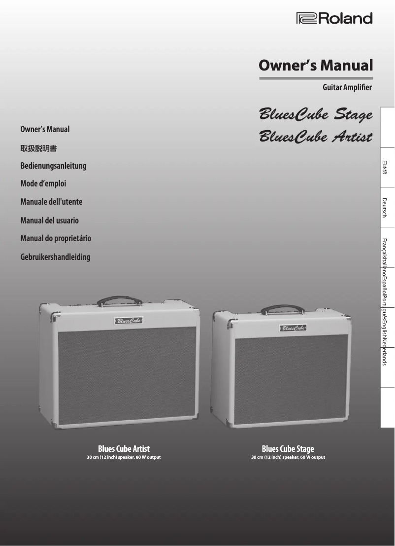 Page 1 of the manual User Manual Roland Blues Cube Artist