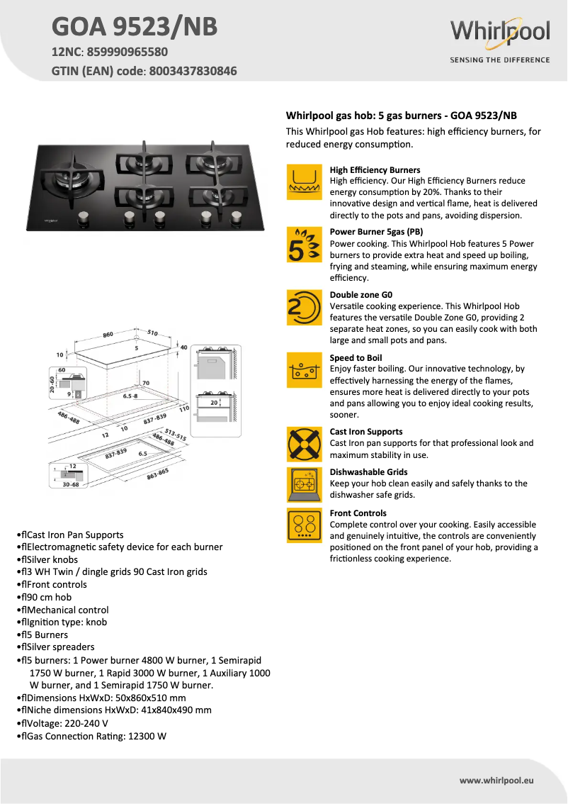 Image de la première page du manuel de l'appareil GOA 9523/NB