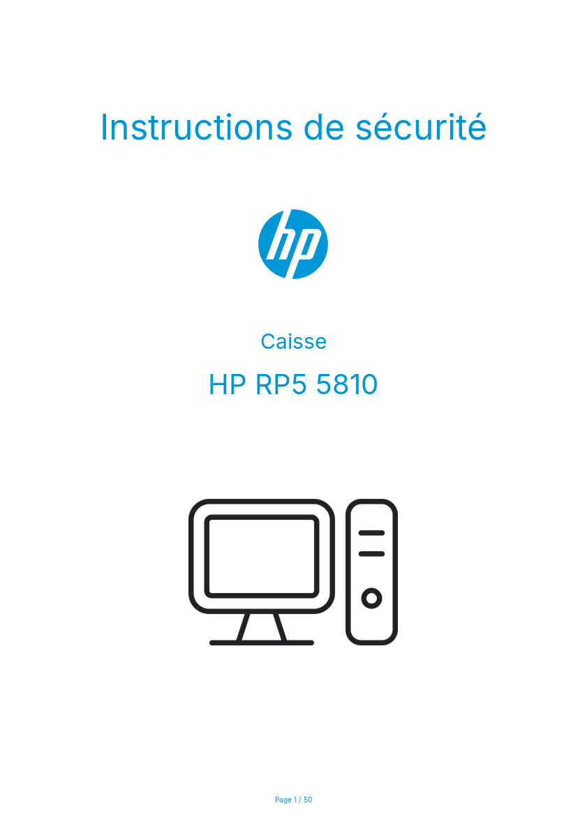 Image de la première page du manuel de l'appareil RP5 5810
