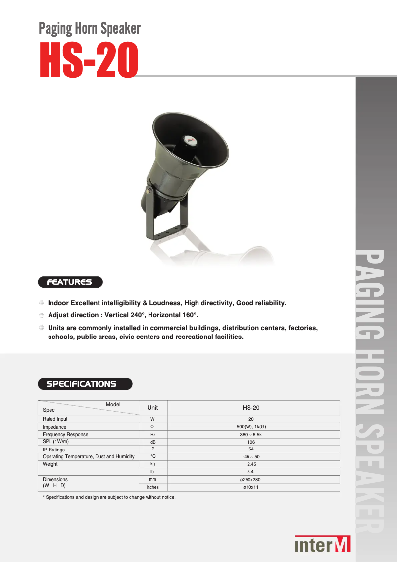 Página 1 del manual Manual de usuario Inter-M HS-20