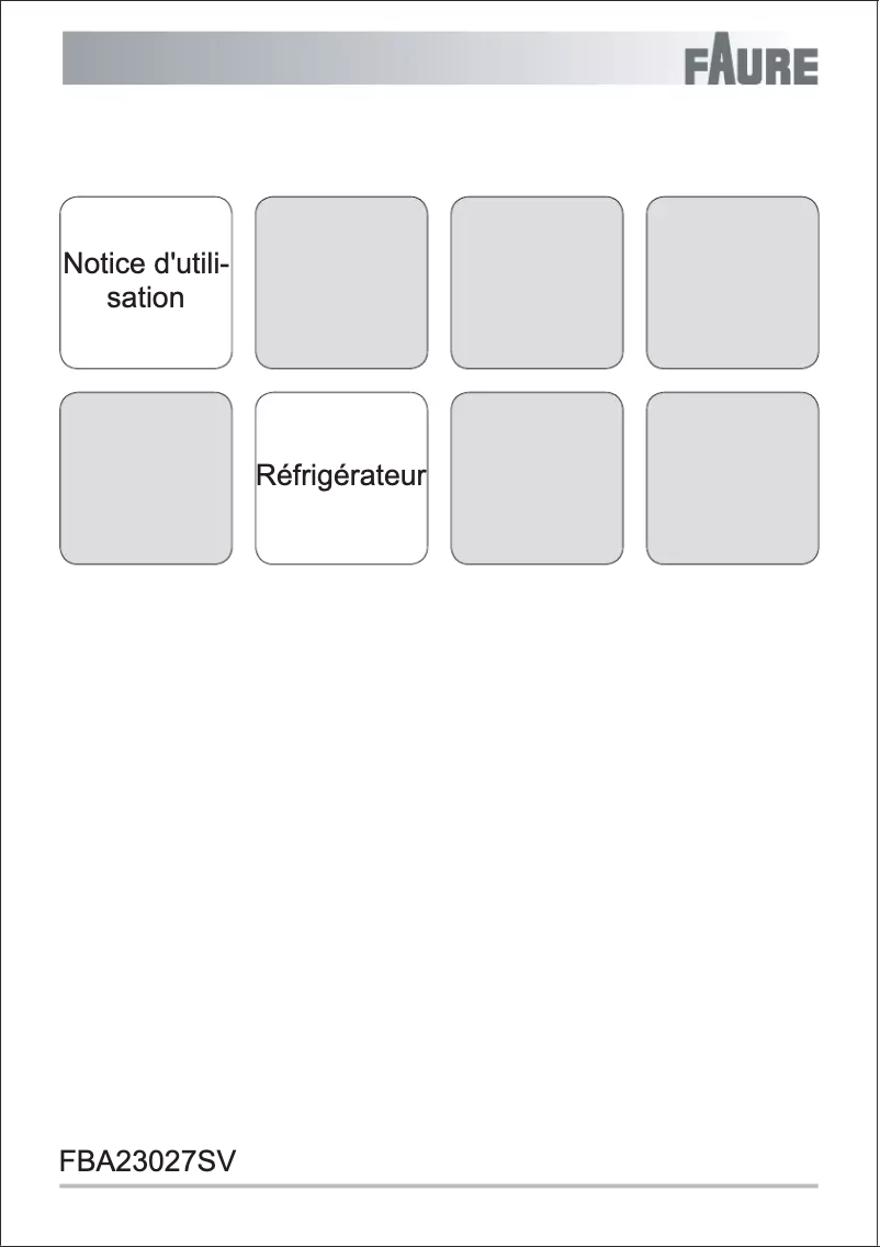 Page n°1 - Manuel utilisateur Faure FBA23027SV
