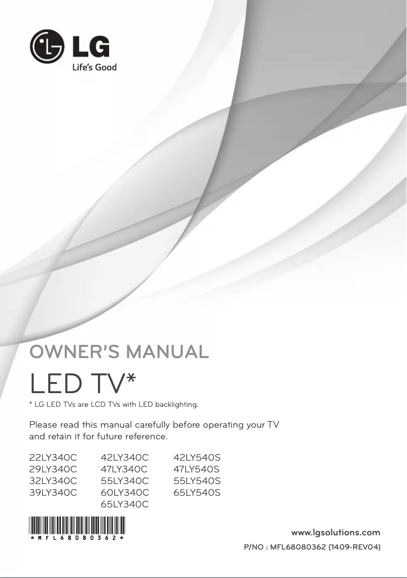 Page n°1 - Manuel utilisateur LG 65LY540S