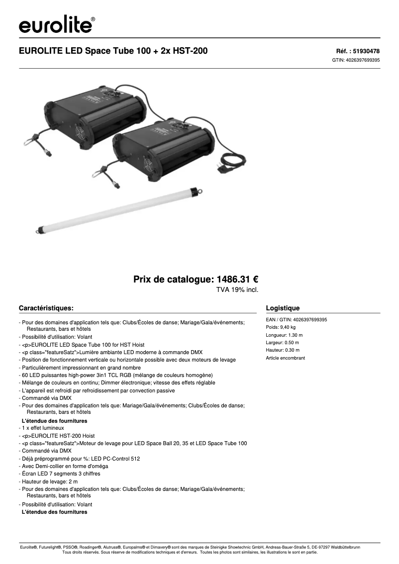 Image de la première page du manuel de l'appareil LED Space Ball 20