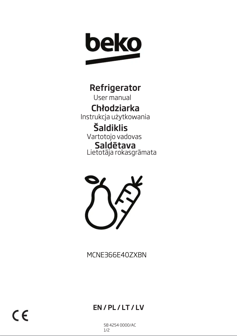 Image de la première page du manuel de l'appareil MCNE366E40ZXBN