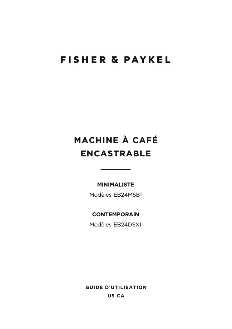 Page 1 de la notice Manuel utilisateur Fisher & Paykel EB24DSX1
