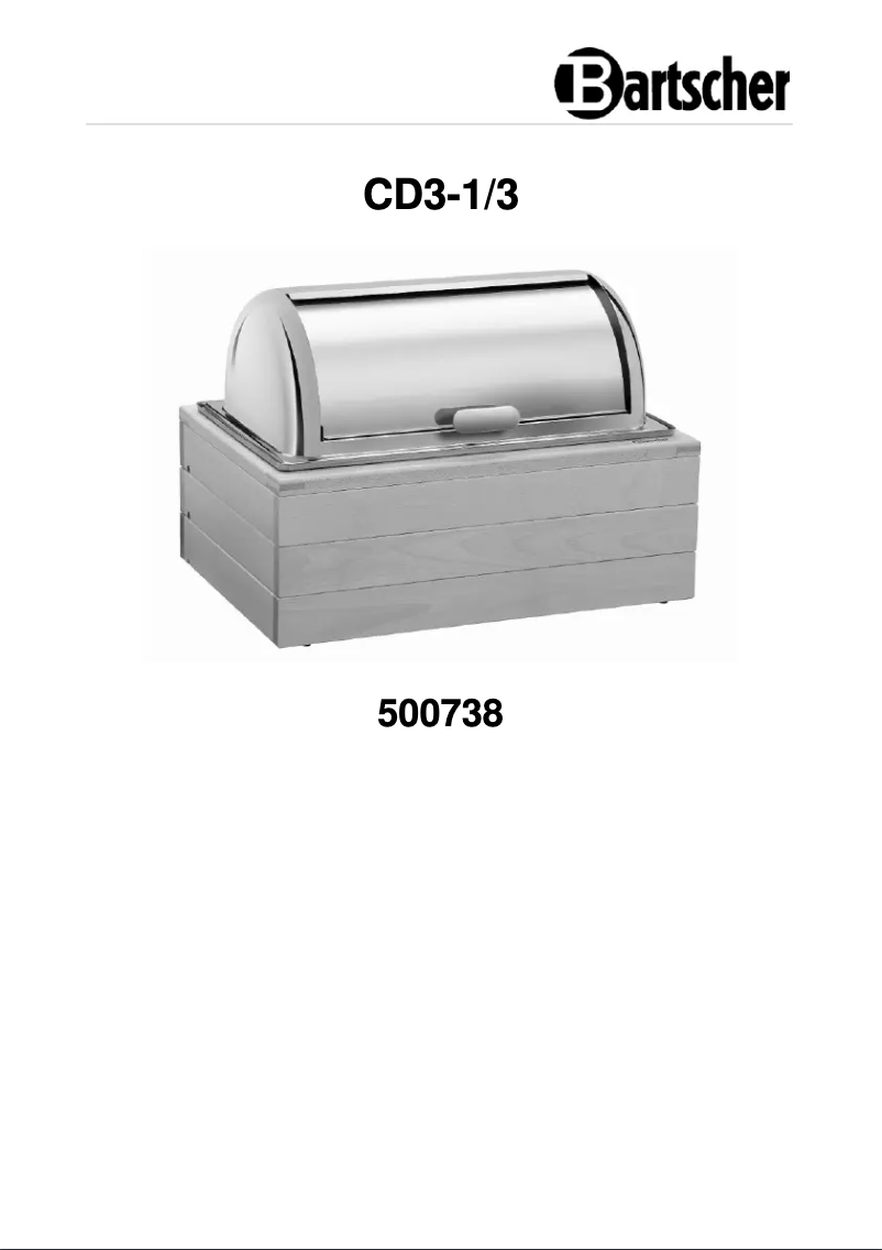 Page 1 de la notice Manuel utilisateur Bartscher A123040