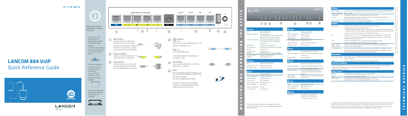 Image de la première page du manuel de l'appareil 884 VoIP