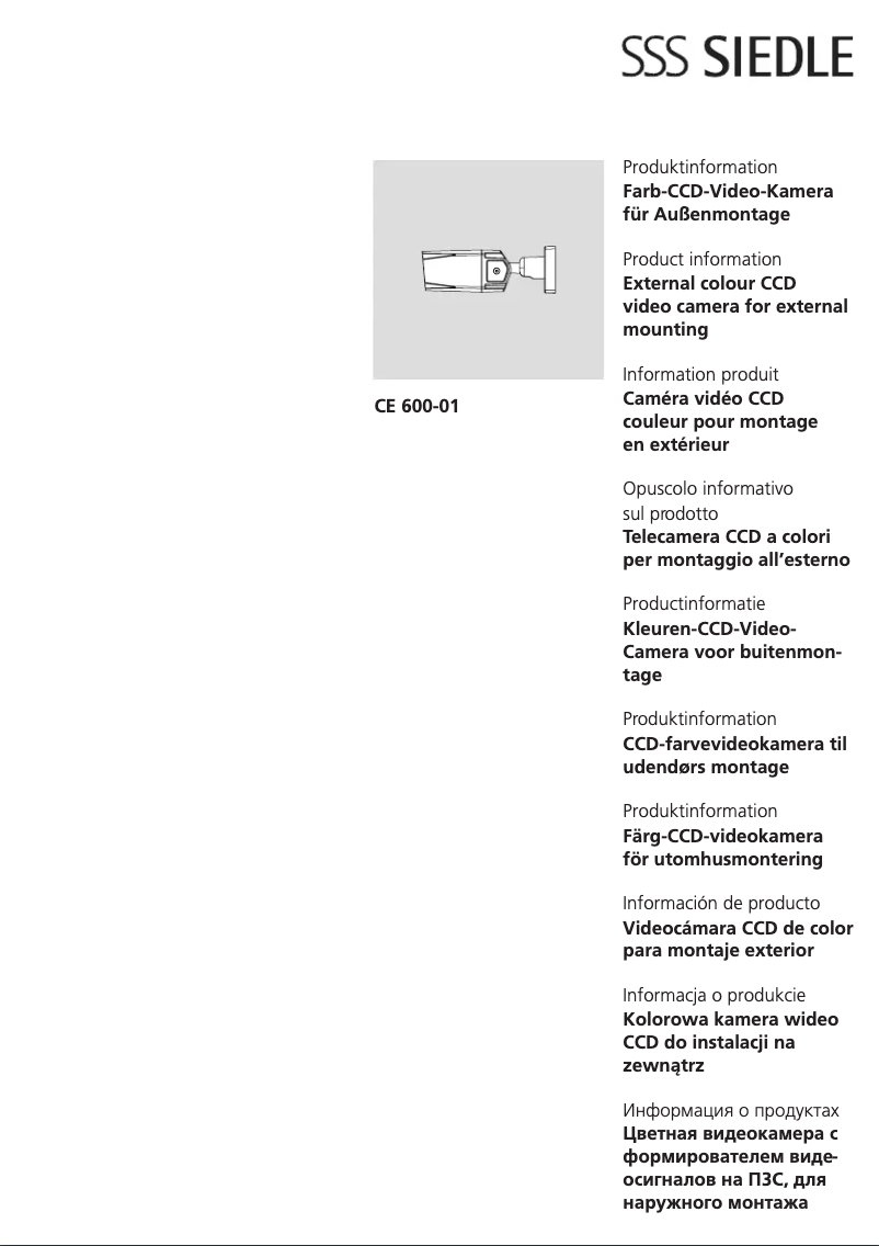 Image de la première page du manuel de l'appareil CE 600-01