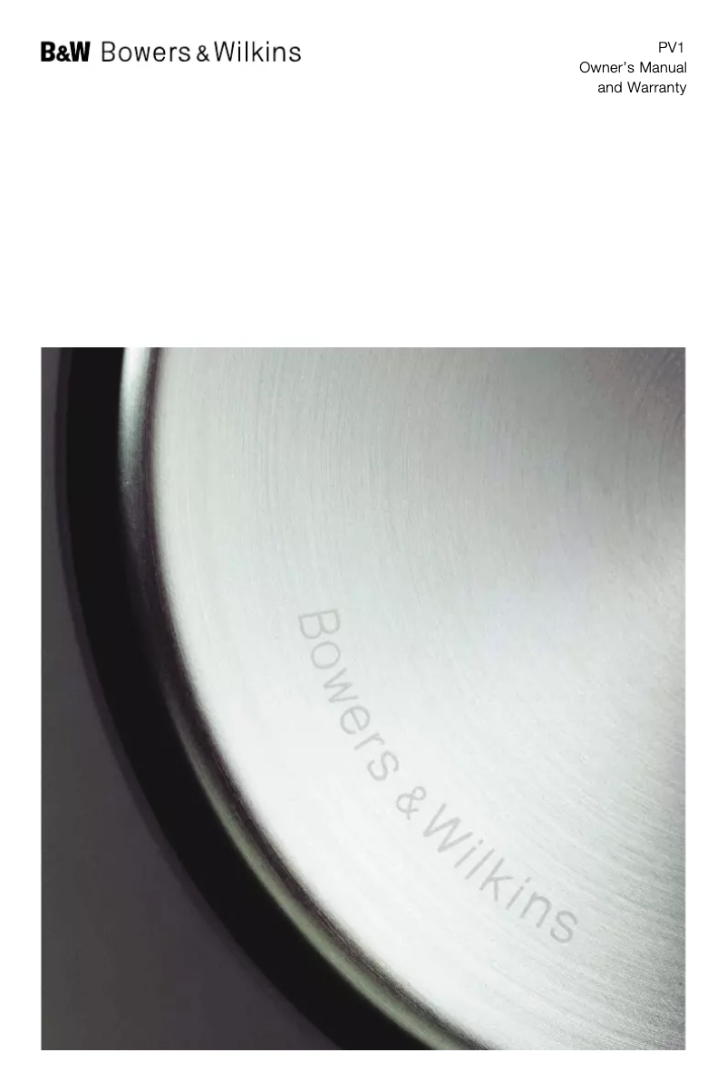 Página 1 del manual Manual de usuario Bowers & Wilkins PV1