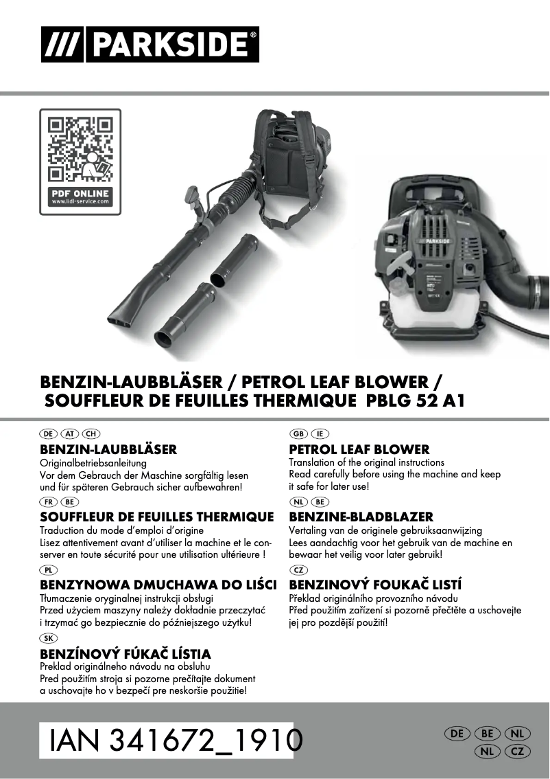 Image de la première page du manuel de l'appareil PBLG 52 A1