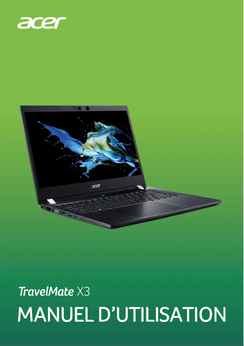 Page n°1 - Manuel utilisateur Acer TravelMate X3