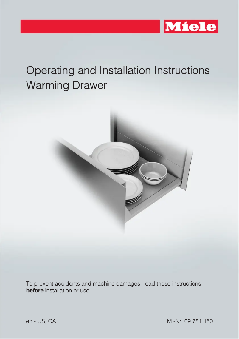 Page 1 de la notice Guide d'installation Miele ESW 6214 BRWS