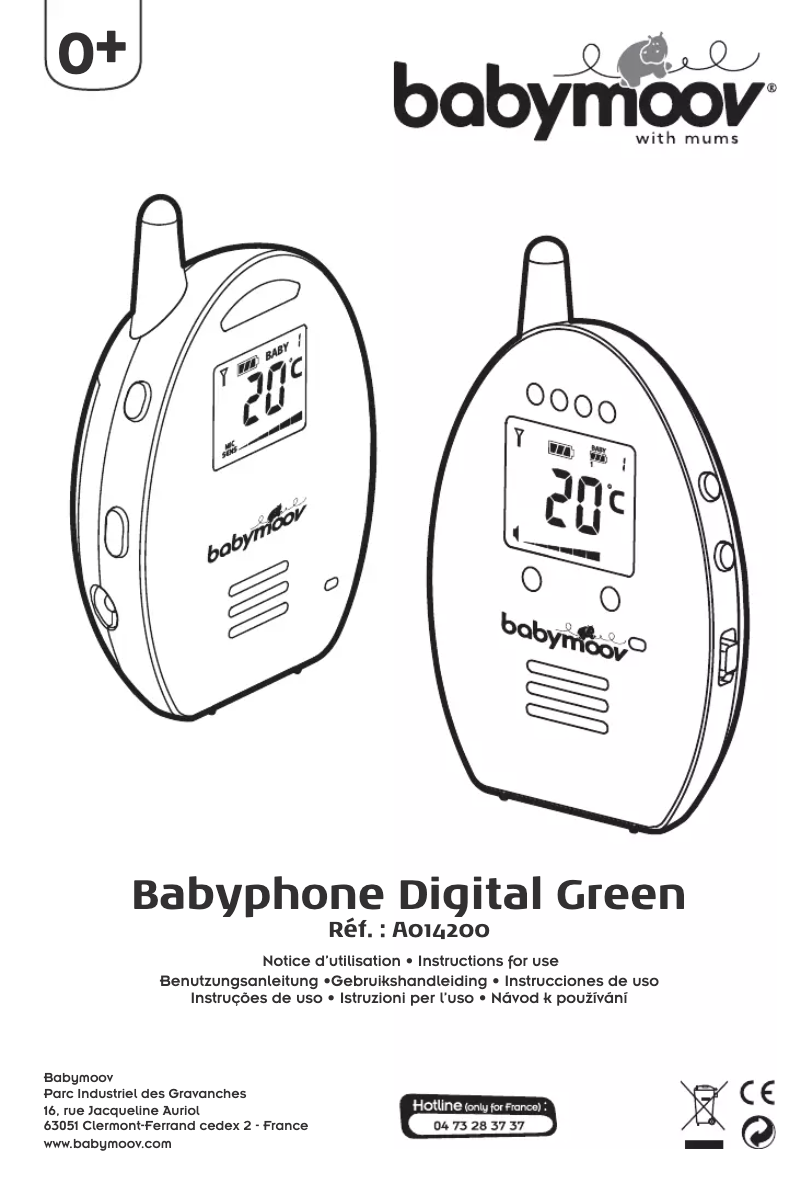 Page 1 de la notice Manuel utilisateur Babymoov Digital Green A014200