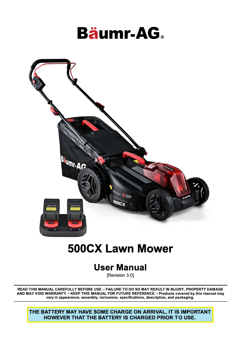 Page n°1 - Manuel utilisateur Baumr-AG 500CX