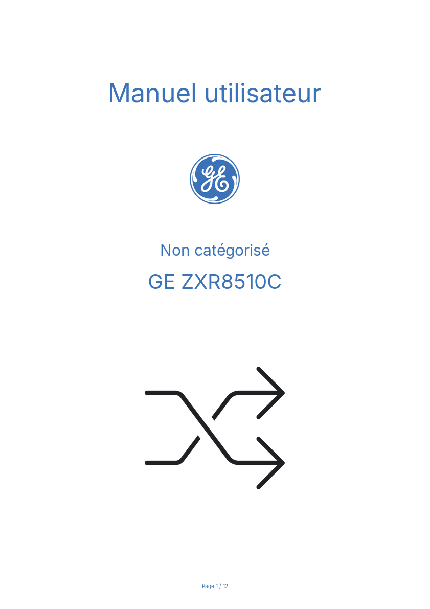 Image de la première page du manuel de l'appareil ZXR8510C